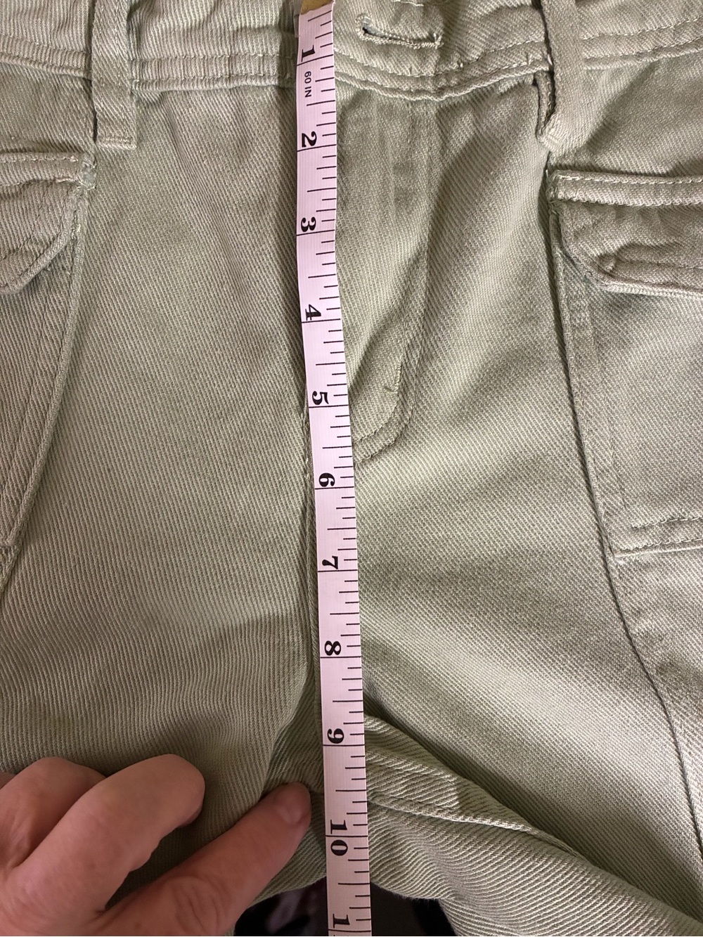 Mid-Rise Wide Leg Cargo Trousers in Sage Green - Picture 8 of 8